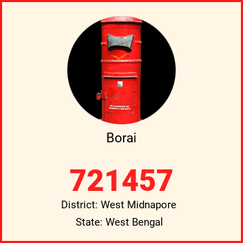 Borai pin code, district West Midnapore in West Bengal