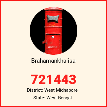 Brahamankhalisa pin code, district West Midnapore in West Bengal