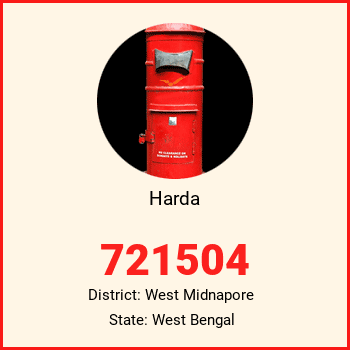 Harda pin code, district West Midnapore in West Bengal