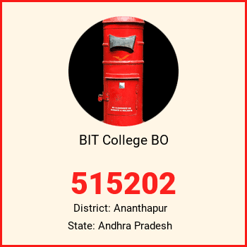 BIT College BO pin code, district Ananthapur in Andhra Pradesh