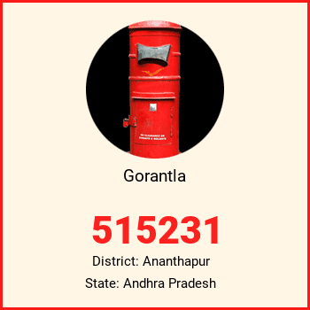 Gorantla pin code, district Ananthapur in Andhra Pradesh
