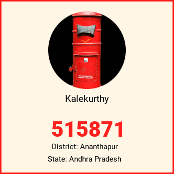 Kalekurthy pin code, district Ananthapur in Andhra Pradesh