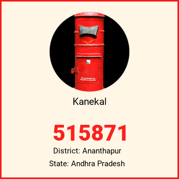 Kanekal pin code, district Ananthapur in Andhra Pradesh