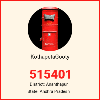 KothapetaGooty pin code, district Ananthapur in Andhra Pradesh