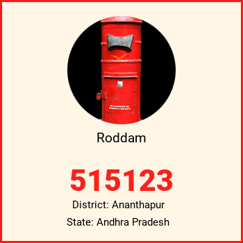 Roddam pin code, district Ananthapur in Andhra Pradesh