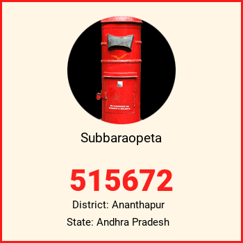 Subbaraopeta pin code, district Ananthapur in Andhra Pradesh