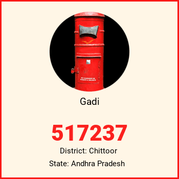 Gadi pin code, district Chittoor in Andhra Pradesh