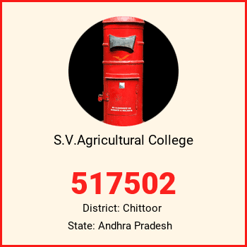 S.V.Agricultural College pin code, district Chittoor in Andhra Pradesh