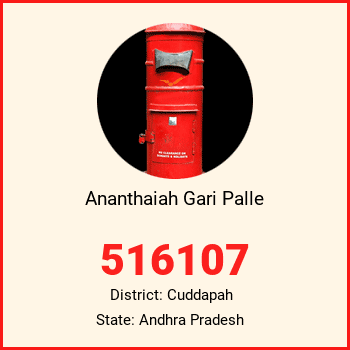Ananthaiah Gari Palle pin code, district Cuddapah in Andhra Pradesh