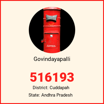 Govindayapalli pin code, district Cuddapah in Andhra Pradesh