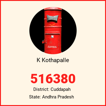 K Kothapalle pin code, district Cuddapah in Andhra Pradesh