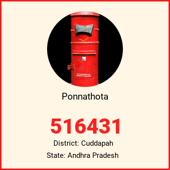 Ponnathota pin code, district Cuddapah in Andhra Pradesh