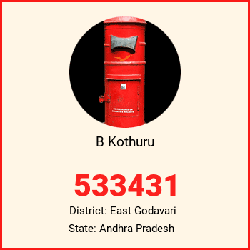 B Kothuru pin code, district East Godavari in Andhra Pradesh