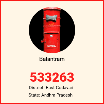 Balantram pin code, district East Godavari in Andhra Pradesh