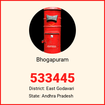 Bhogapuram pin code, district East Godavari in Andhra Pradesh