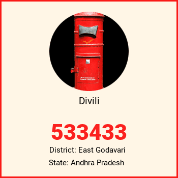 Divili pin code, district East Godavari in Andhra Pradesh