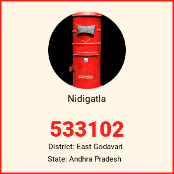 Nidigatla pin code, district East Godavari in Andhra Pradesh