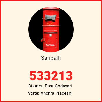 Saripalli pin code, district East Godavari in Andhra Pradesh