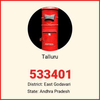 Talluru pin code, district East Godavari in Andhra Pradesh