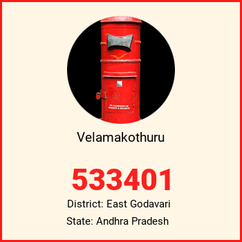 Velamakothuru pin code, district East Godavari in Andhra Pradesh