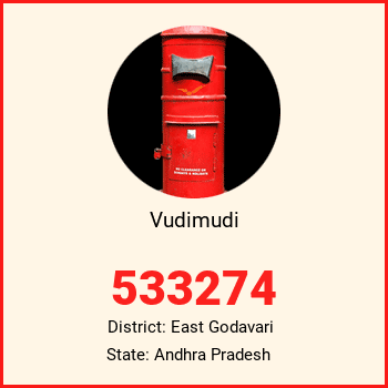 Vudimudi pin code, district East Godavari in Andhra Pradesh
