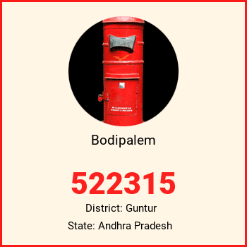 Bodipalem pin code, district Guntur in Andhra Pradesh