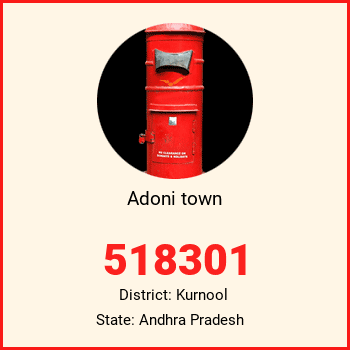Adoni town pin code, district Kurnool in Andhra Pradesh