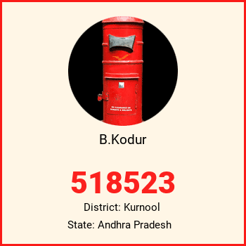 B.Kodur pin code, district Kurnool in Andhra Pradesh