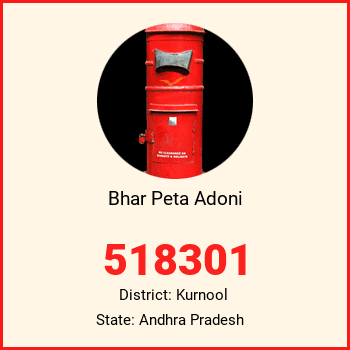 Bhar Peta Adoni pin code, district Kurnool in Andhra Pradesh