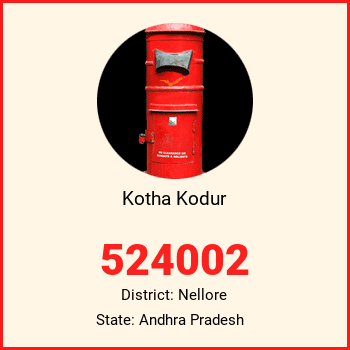 Kotha Kodur pin code, district Nellore in Andhra Pradesh