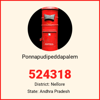 Ponnapudipeddapalem pin code, district Nellore in Andhra Pradesh