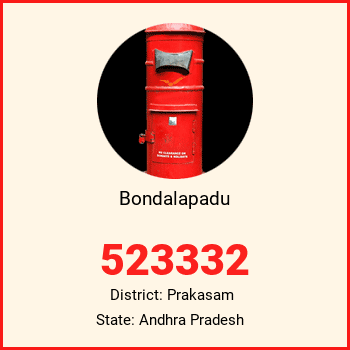 Bondalapadu pin code, district Prakasam in Andhra Pradesh