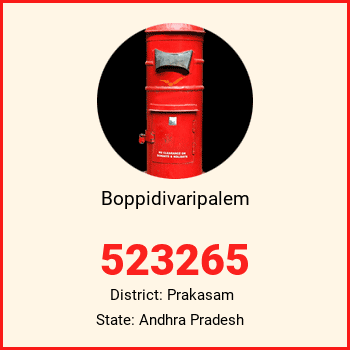 Boppidivaripalem pin code, district Prakasam in Andhra Pradesh