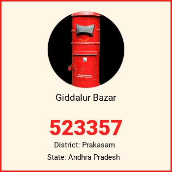 Giddalur Bazar pin code, district Prakasam in Andhra Pradesh