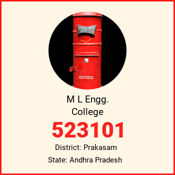 M L Engg. College pin code, district Prakasam in Andhra Pradesh