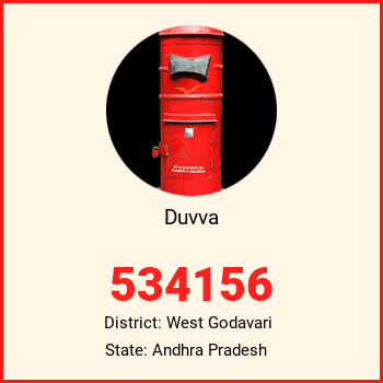 Duvva pin code, district West Godavari in Andhra Pradesh