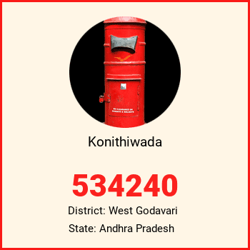 Konithiwada pin code, district West Godavari in Andhra Pradesh