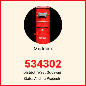 Madduru pin code, district West Godavari in Andhra Pradesh