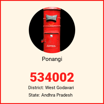 Ponangi pin code, district West Godavari in Andhra Pradesh