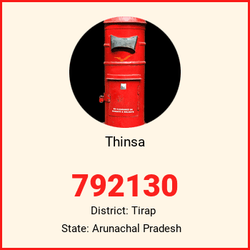 Thinsa pin code, district Tirap in Arunachal Pradesh