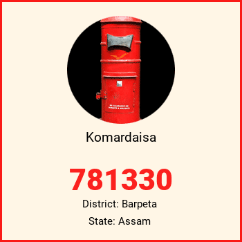 Komardaisa pin code, district Barpeta in Assam