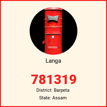 Langa pin code, district Barpeta in Assam