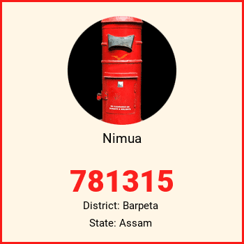 Nimua pin code, district Barpeta in Assam