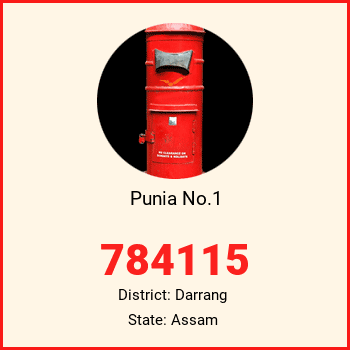 Punia No.1 pin code, district Darrang in Assam