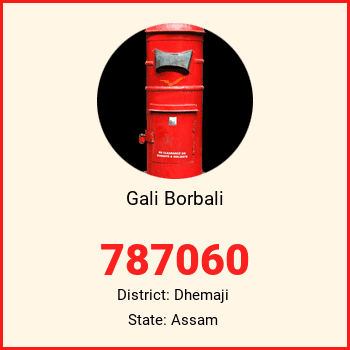 Gali Borbali pin code, district Dhemaji in Assam