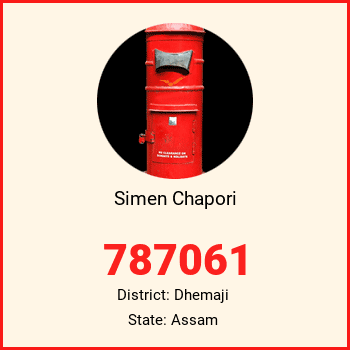 Simen Chapori pin code, district Dhemaji in Assam