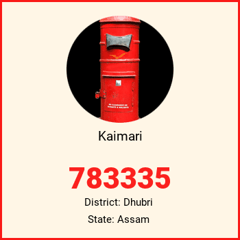 Kaimari pin code, district Dhubri in Assam