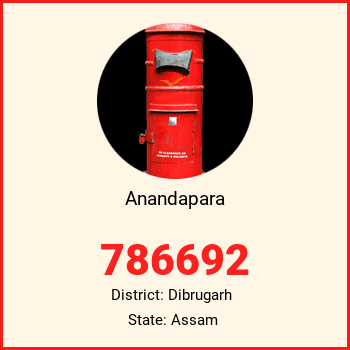 Anandapara pin code, district Dibrugarh in Assam