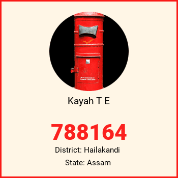 Kayah T E pin code, district Hailakandi in Assam