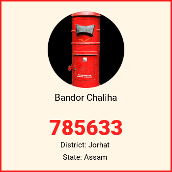 Bandor Chaliha pin code, district Jorhat in Assam
